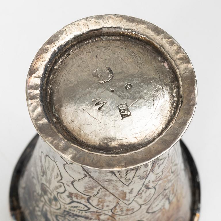 Five Swedish silver beakers, 18th/19th century.