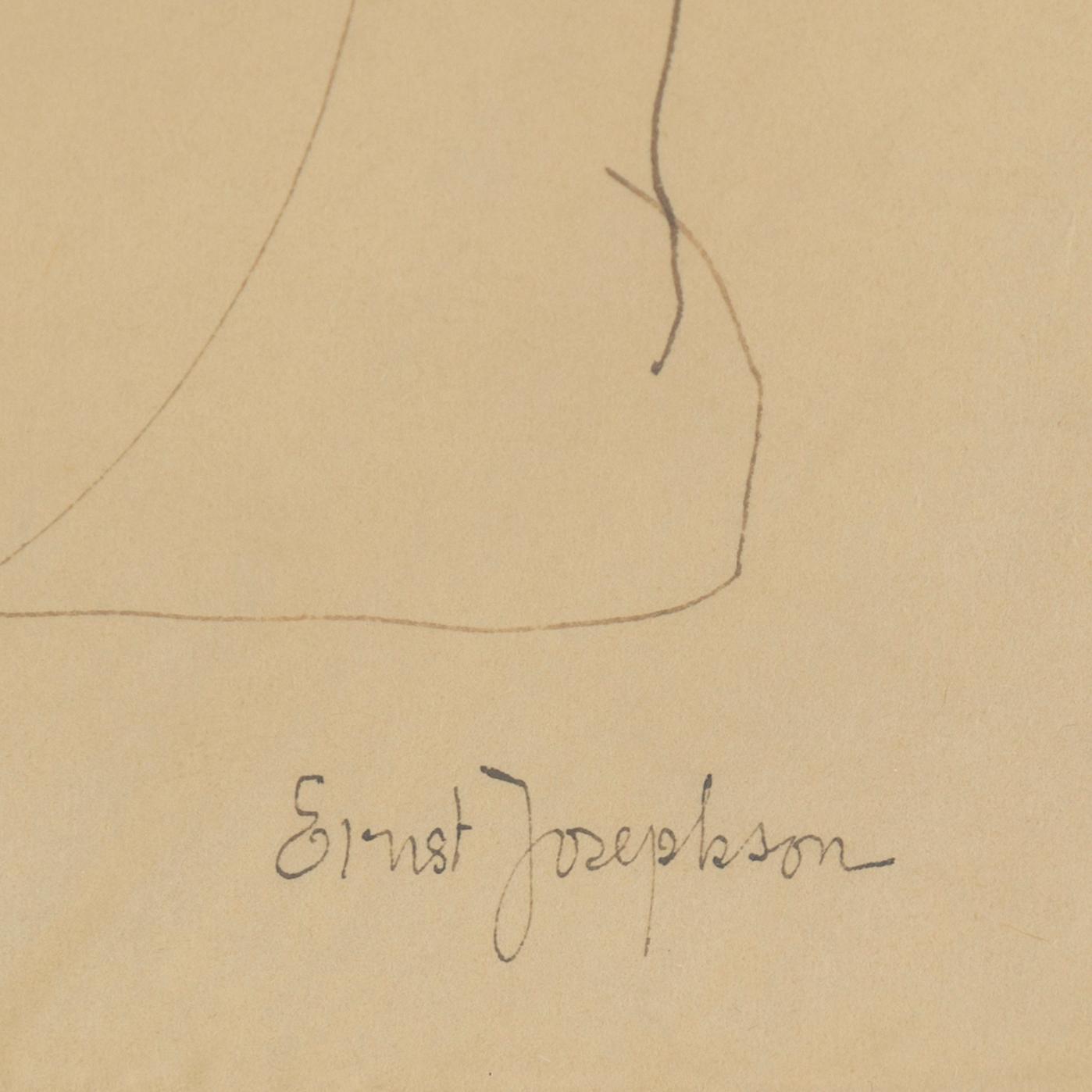 ERNST JOSEPHSON, ink drawing, signed.