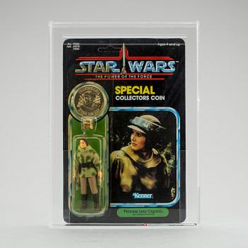 STAR WARS, Leia Combat Poncho POTF 92 back AFA85 Y-NM+, Kenner 1985.