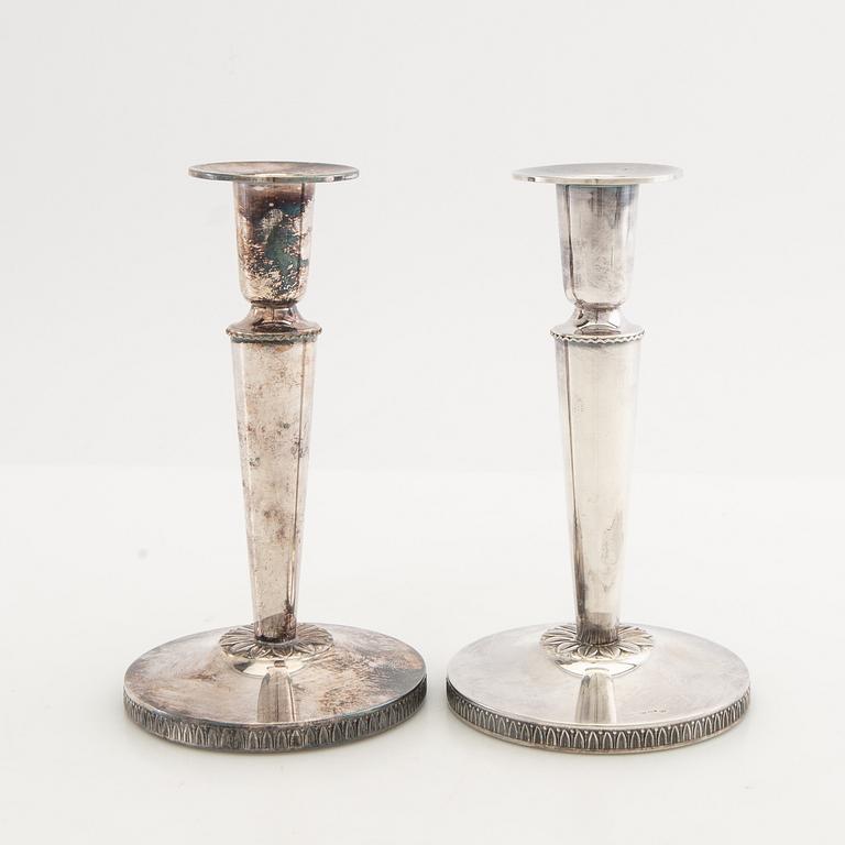 Candelsticks, a pair, silver, Cesons, Gothenburg, 1972-1974.