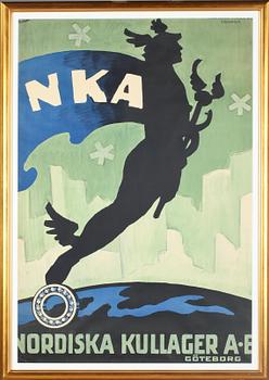 AFFISCH, Nordiska Kullager AB, 1900-tal.