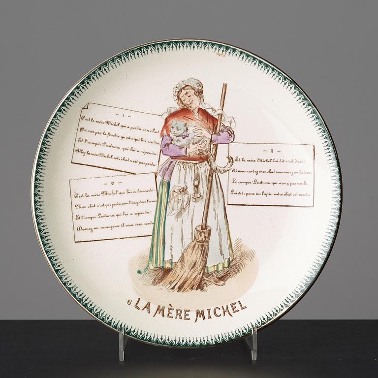 Ten cream ware plates, Choisy-le-Roi Terre de Fer HB & Cie.