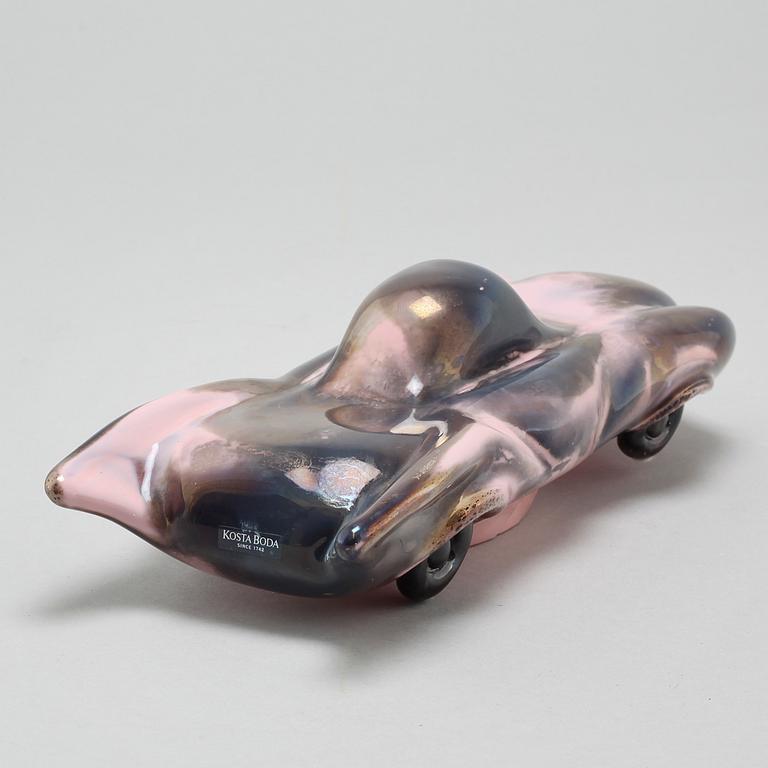 A glass sculpture by Olle Bronzén for Kosta Boda, limited edition 300, signed.