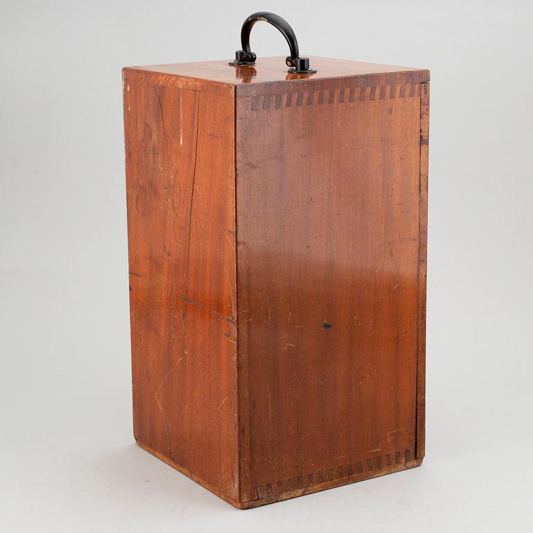 An early 20th century Mahogany microscope case.