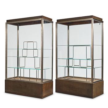 Axel Einar Hjorth, a pair of showcase cabinets, from the fashion boutique Oscar Baeckmans, Nordiska Kompaniet, Stockholm 1929.