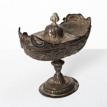 Incense burner, silver, 19th century, possibly Italy.