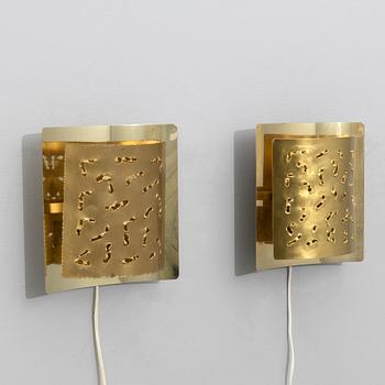 Vägglampor, ett par, modell "6477", Boréns, 1960/1970-tal.