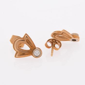 COLLIER och ÖRHÄNGEN, Tony Granholm, Kalevala Koru 2000. 14K guld, briljantslipade diamanter.