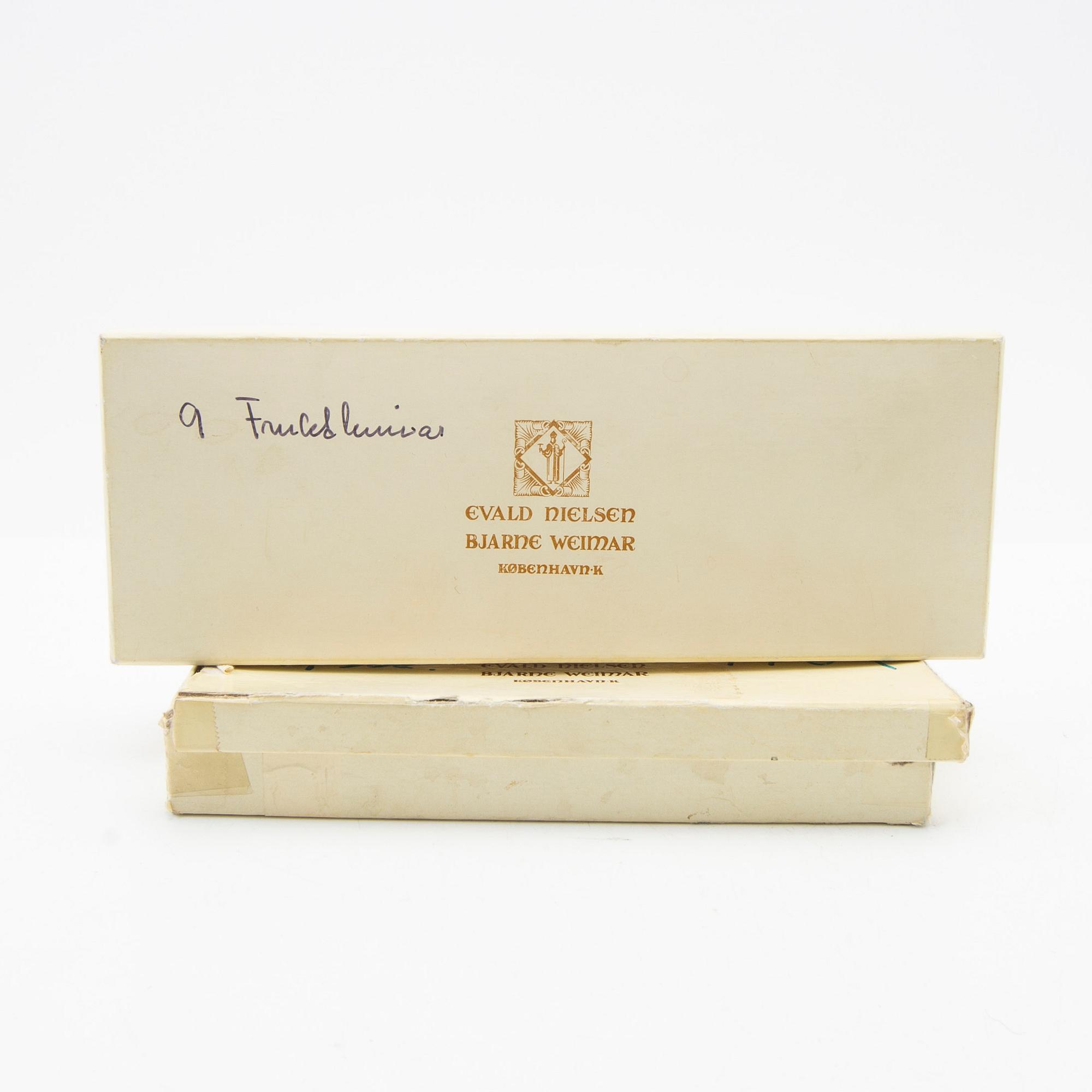 Evald Nielsen, Sandwich cutlery, 31 pieces, silver, Denmark.