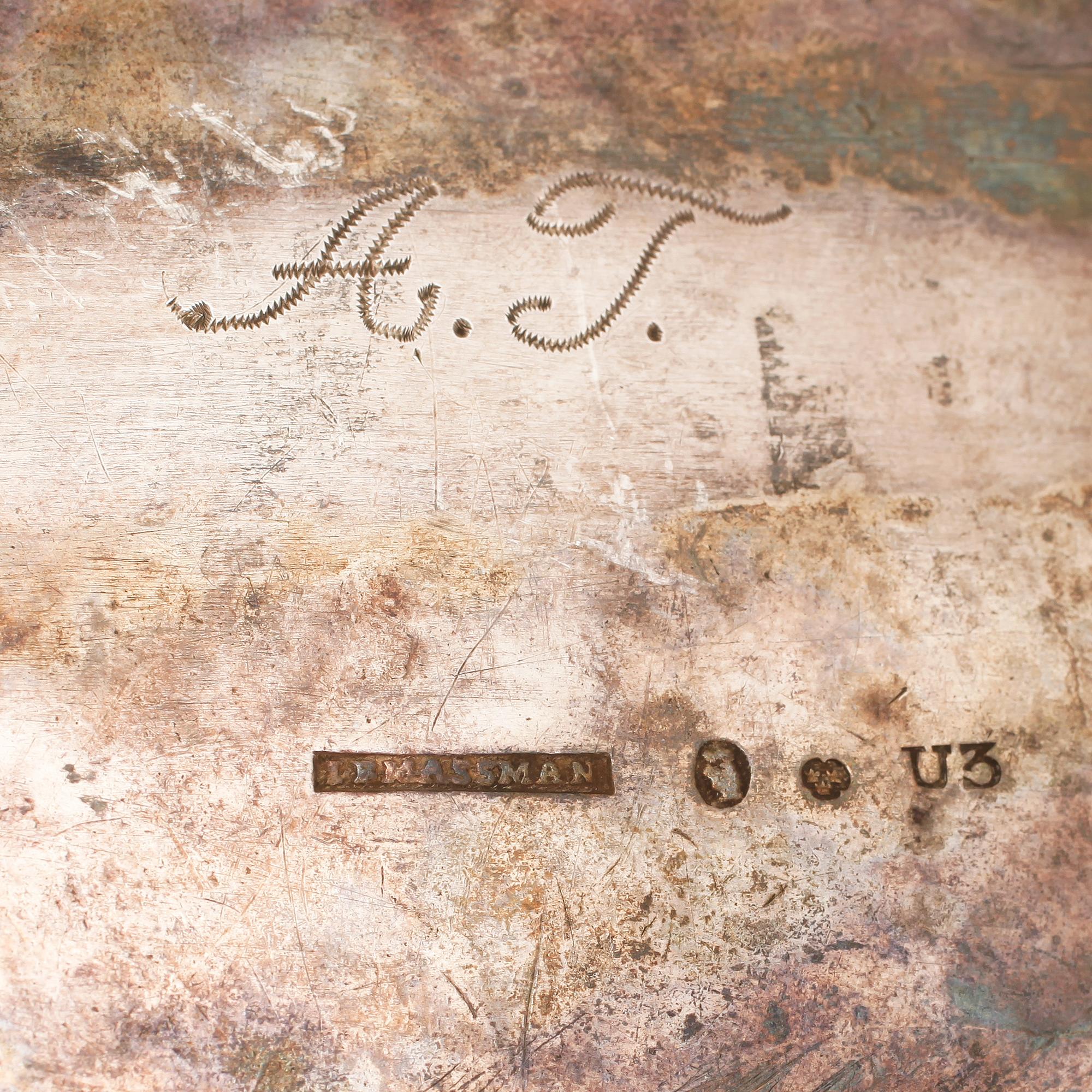 SOCKERSKRIN, silver, Johan Fredrik Massman, Stockholm, 1826, vikt 655 gram.