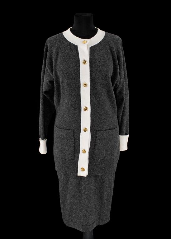 A jacket and skirt by Chanel.