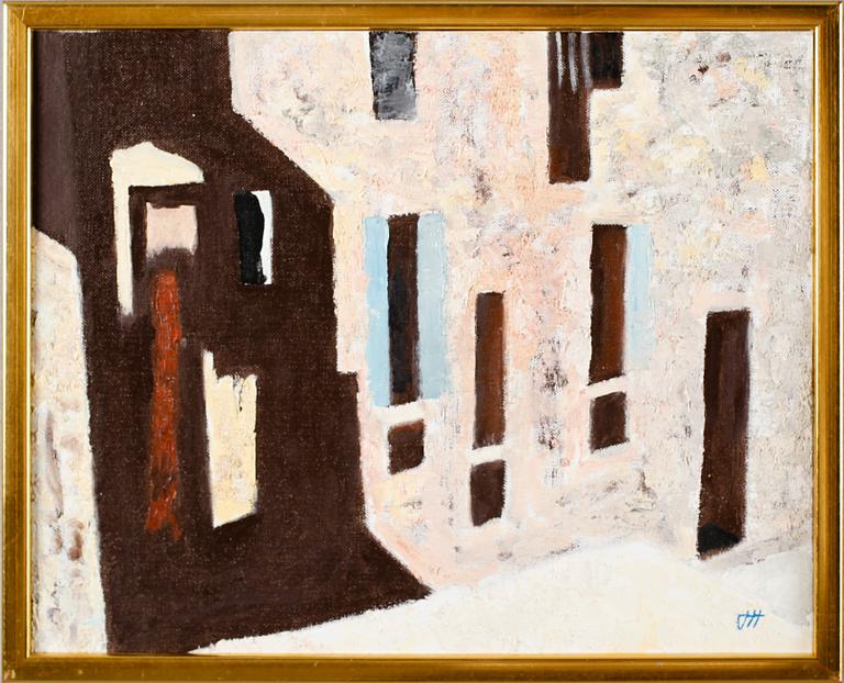 TAGE HEDQVIST, olja på pannå, monogramsignerad.