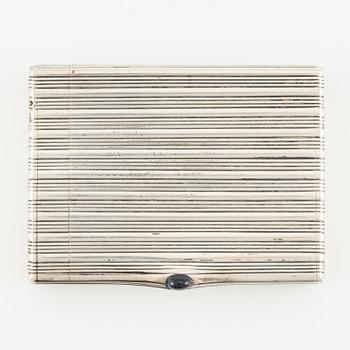 A Silver-gilt Fabergé Cigarette and Match Case, workmaster August Frederik Hollming, St. Petersburg 1908-1917.