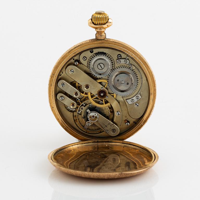 Pocketwatch, 14K gold, ca 51 mm.