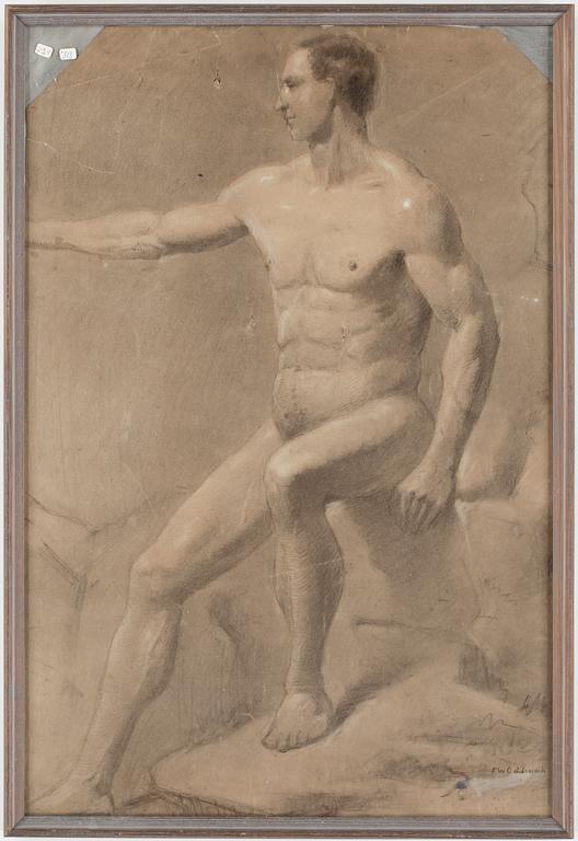 FRANS WILHELM ODELMARK, kol, teckning, sign.