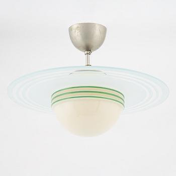 Taklampa, sk Saturnuslampa, funkis, 1930-/1940-tal.