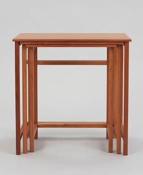 A Josef Frank mahogany set of occasional tables, Svenskt Tenn, model 618.