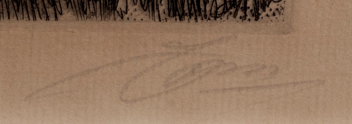 Anders Zorn, a signed etching from 1917.