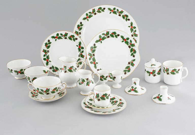 An English christmas china set of 55 pcs, 'Noel' by Royal Grafton, second half of the 20th century.