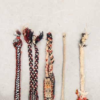 Rug bands 5 pcs Kashgai/Bachtiari and Bidjar semi-antique/antique.