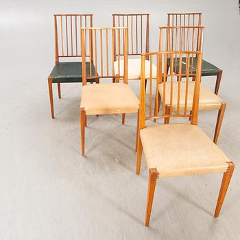 A set of six Josef Frank mahogany chairs model nr 970 Firma Svenskt Tenn later part of the 20th century.