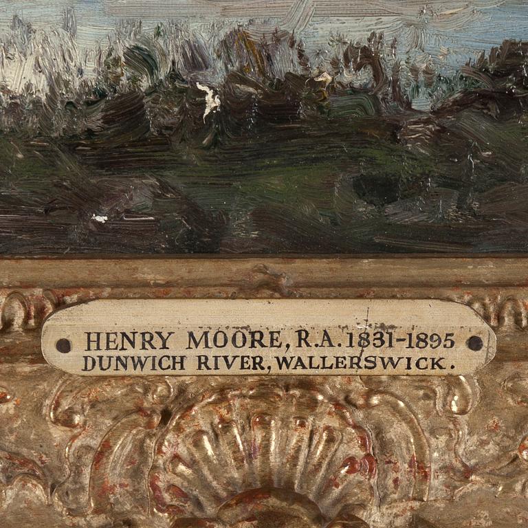 Henry Moore, attributed to. An oil on canvas. Unclear signature.