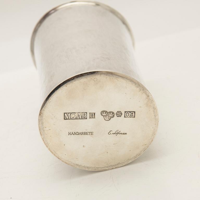 Eric Löfman, vase, silver, MGAB, Uppsala, 1966.