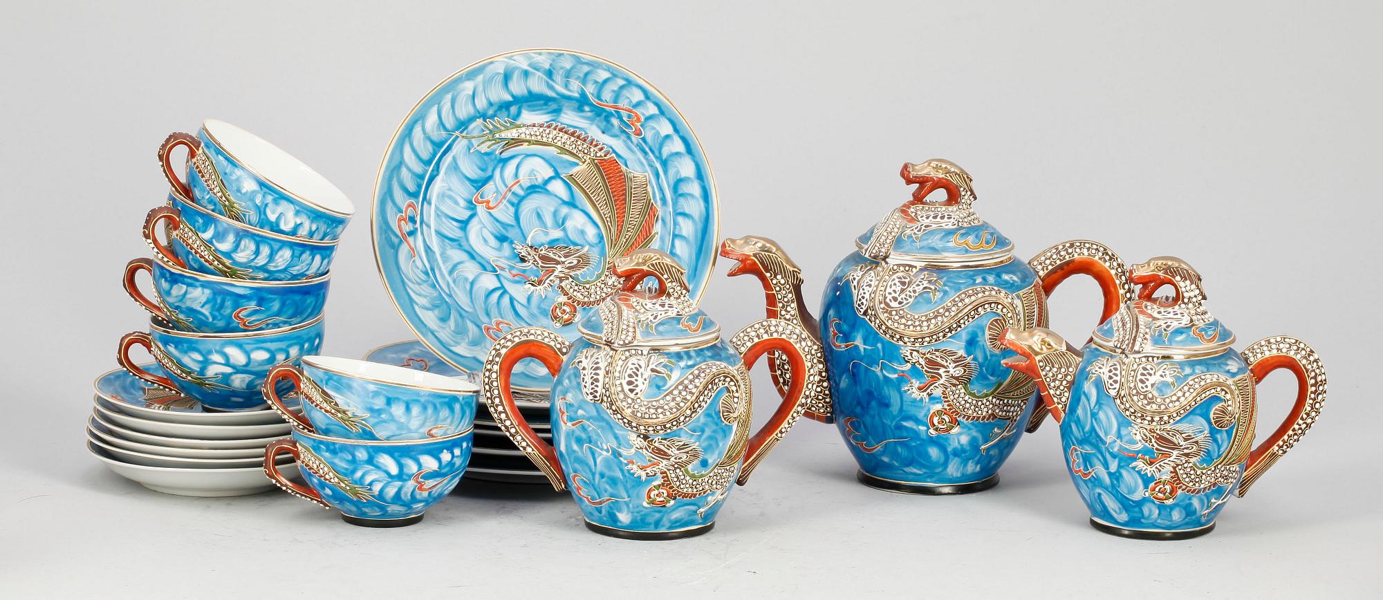 TESERVIS, 15 delar, porslin, troligen Japan, 1900-talets mitt.