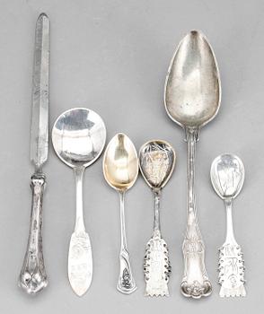 SILVERPARTI, 24 delar, däribland Tore Eldh, från ca 1843. Vikt ca 800 gram.