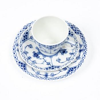 Royal Copenhagen, a 32-piece 'Blue Fluted Half Lace' coffee service, Denmark.