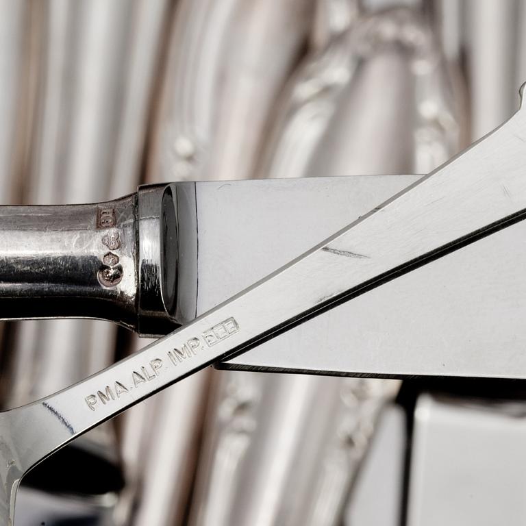 PARTI BESTICKSDELAR, 27 delar, silver, bl a C G Hallbergs AB, Stockholm, 1900-tal. Totalvikt ca 862g.