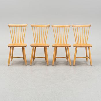 A set of four 'Lilla Åland' birch chairs by Carl Malmsten for Stolab dated 2000.