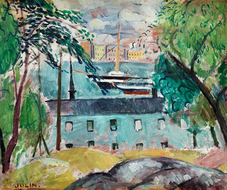 Einar Jolin, "Skeppsholmen med 'Vanadis'" (View from Skeppsholmen, Stockholm).