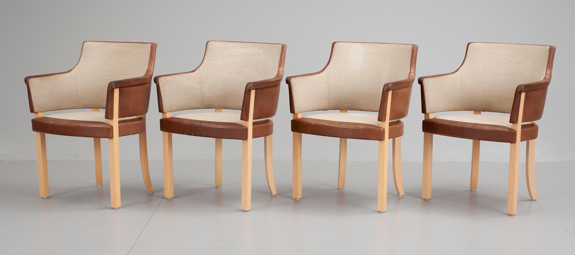 FÅTÖLJER, 4 st, "Riksdagen", design Åke Axelsson för Gärsnäs Möbler AB. 1980-tal.