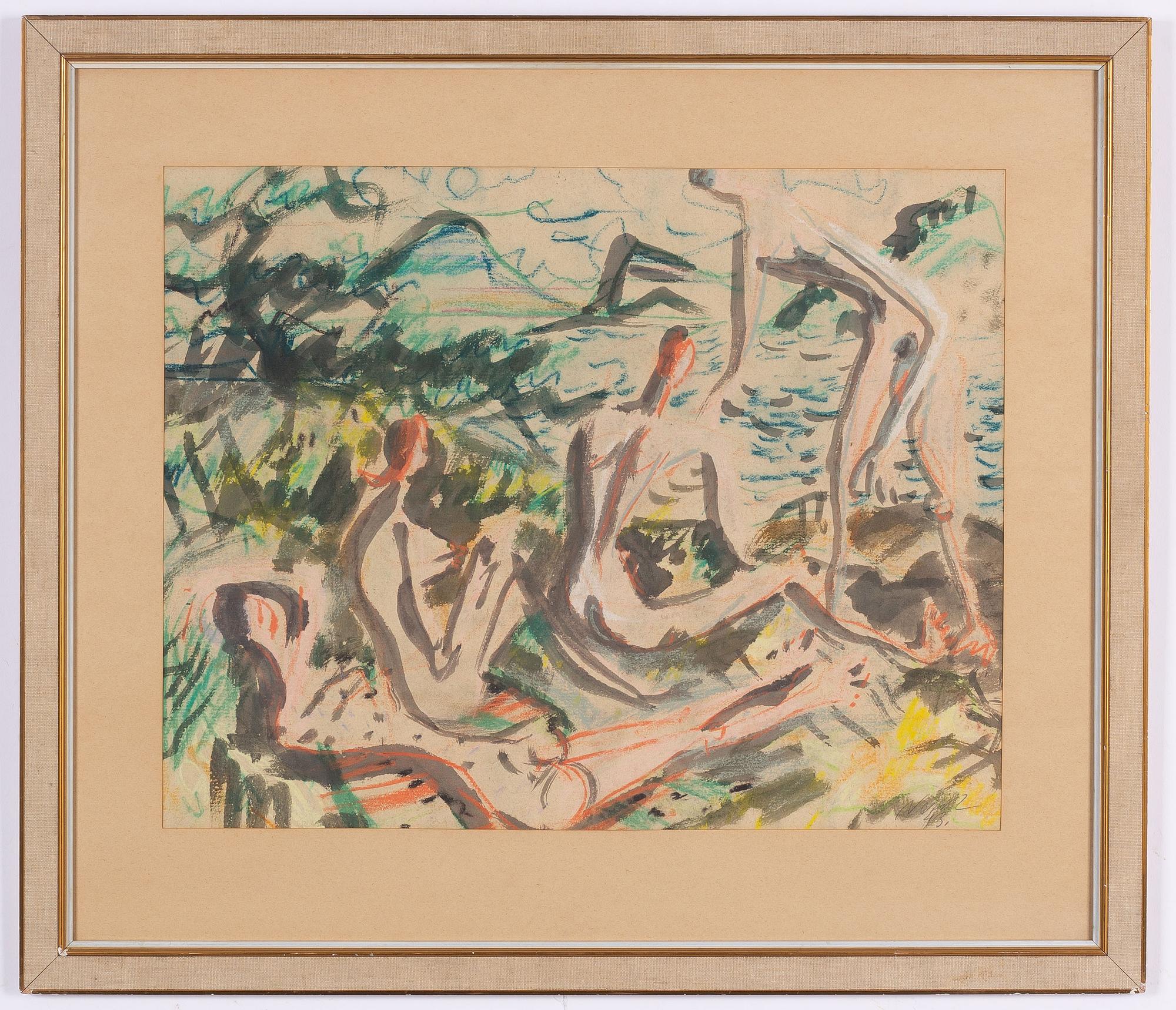 Rolf Nesch, On the Beach.