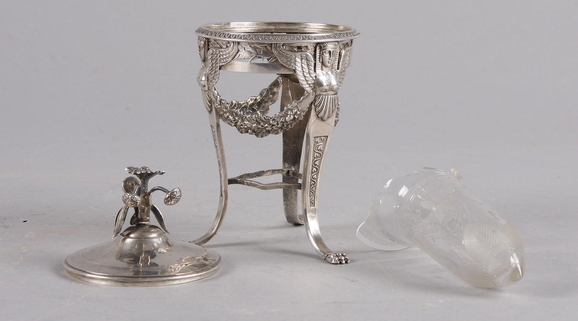 UPPSATSKÅL, silver, senempire. Utl. stämplar, 1800-tal.