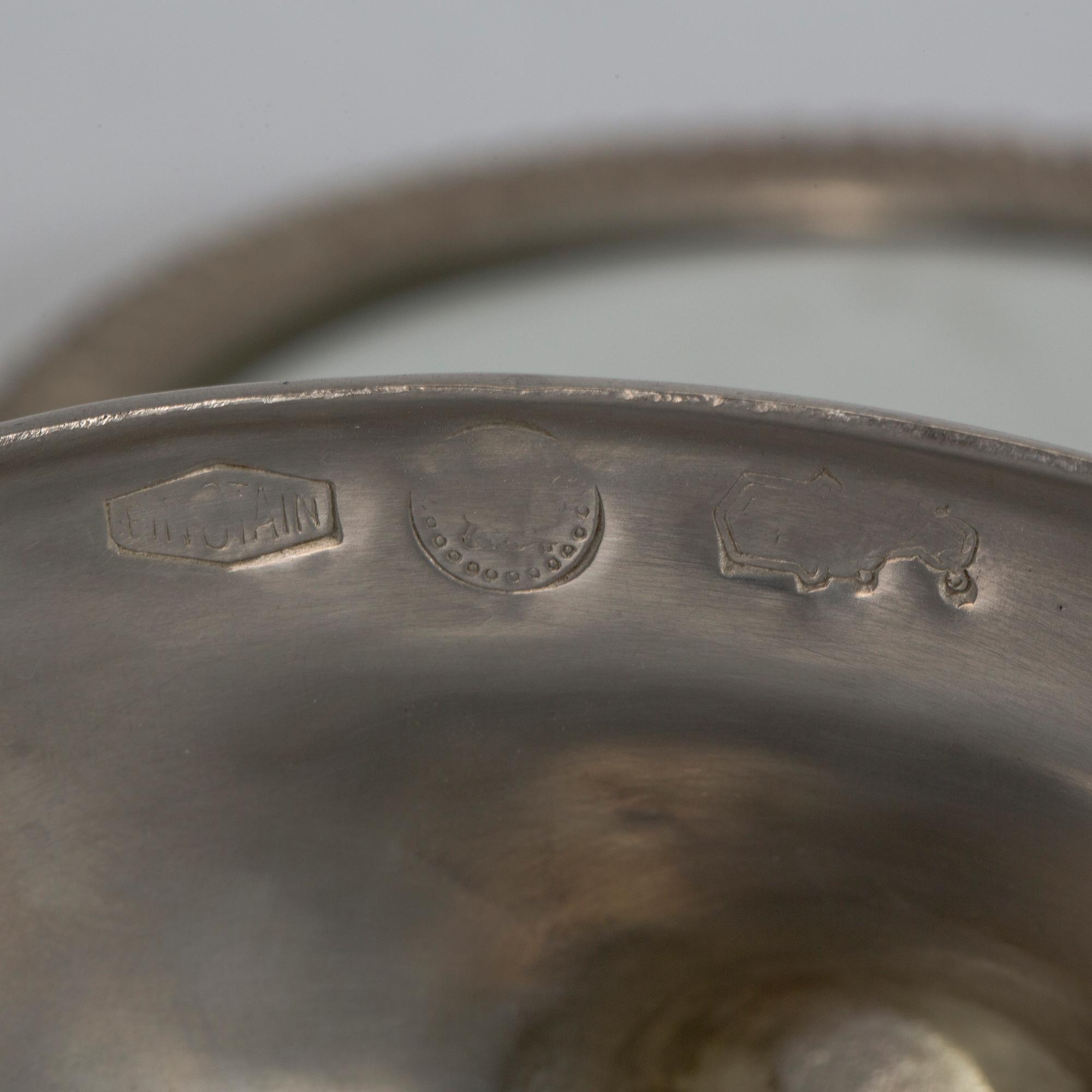 BORDSSPEGEL, tenn, otydliga stämplar, 1900-tal.