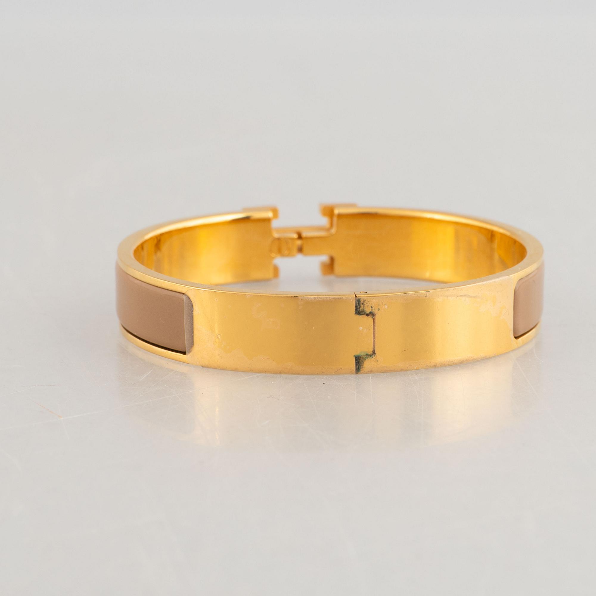 Hermès, armband "Clic H", Marron glacé.