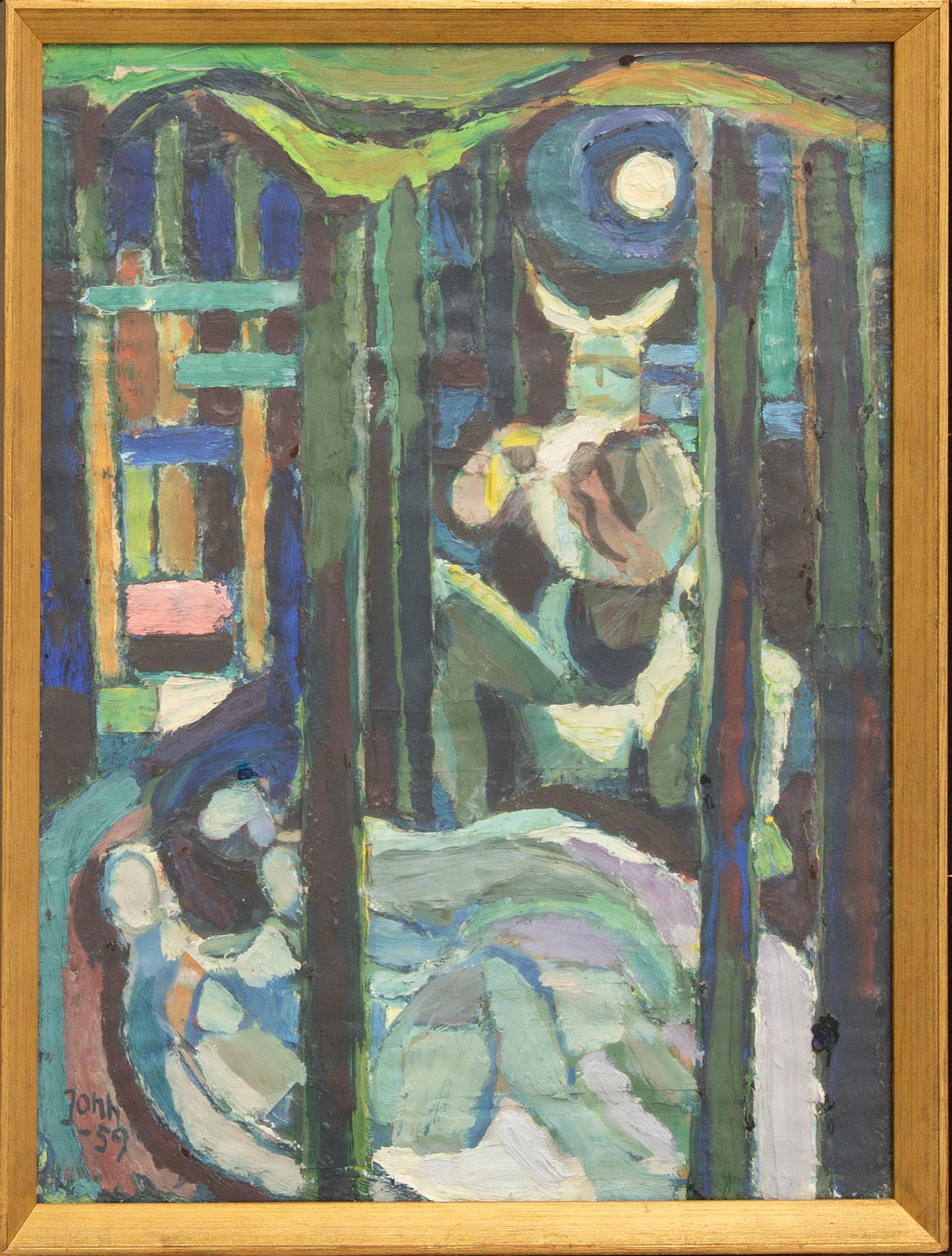 Gunnar Jonn, a signed and dated oil/mixed media on paper.