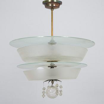 A pendant Art Deco ceiling light, 1920-30s.