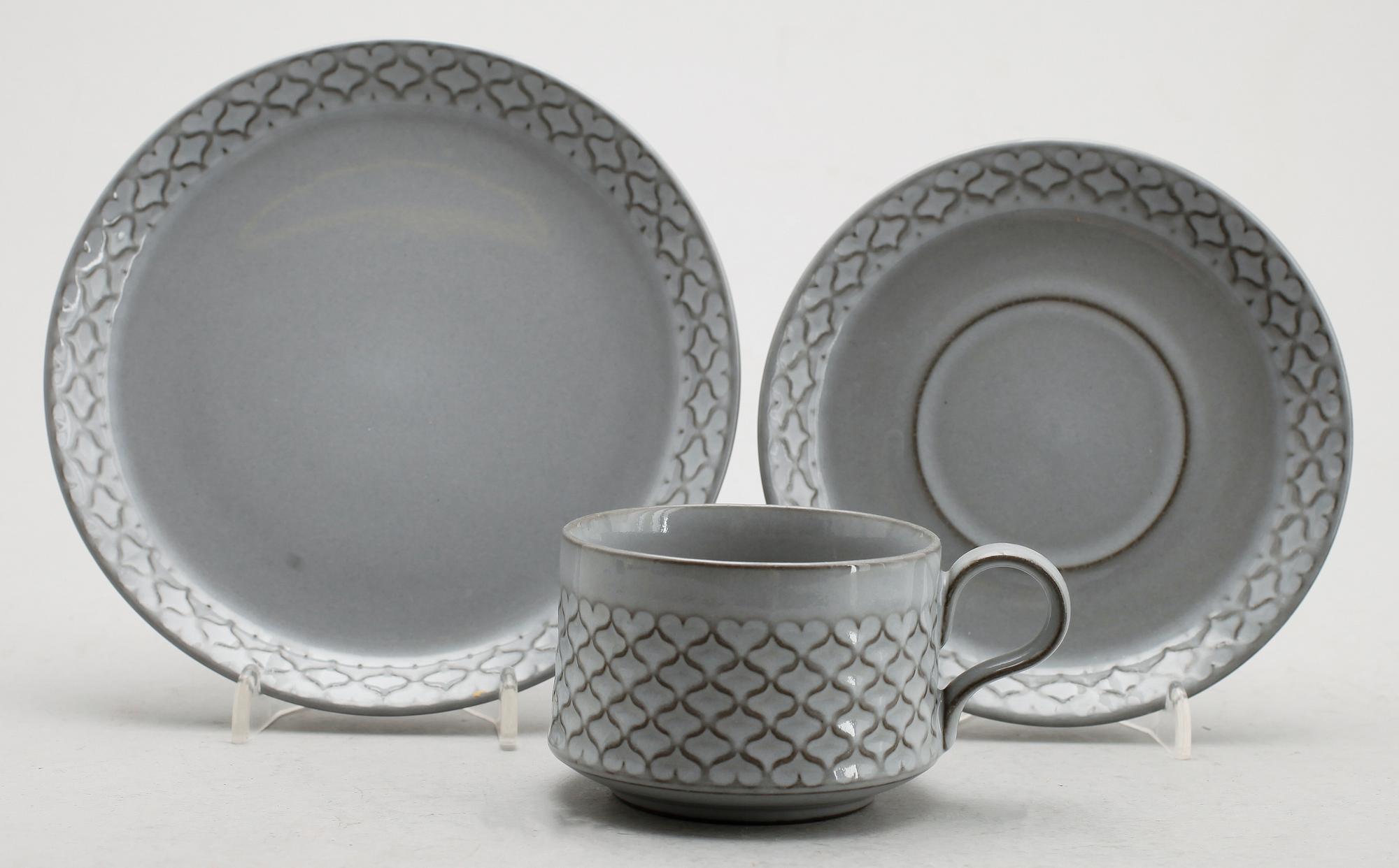 KAFFE-/TESERVIS, 24 del, stengods, Cordial, Bing & Gröndahl, Danmark.