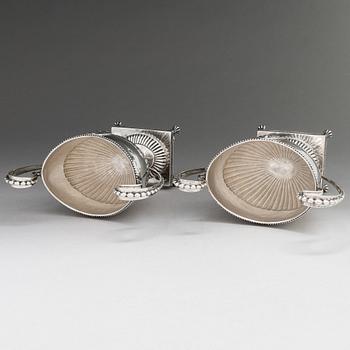 Sockerskålar, ett par, silver, gustavianska, Daniel Elfboms änka, Gävle 1795.