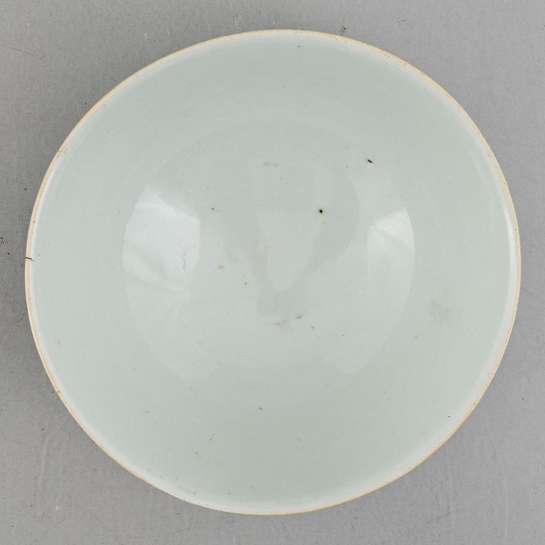 A celadon glazed  bowl, China, late Qing dynasty.