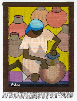 Eila Ampula, Kuvakudos, signeerattu Eila.