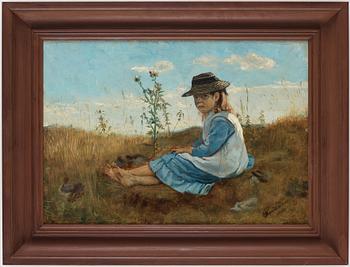 Edvard Forsström, ”Flicka i gröngräset” (Girl in the grass).