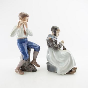 Figurines 4 pcs Bing & Grøndahl and Royal Copenhagen porcelain from the second half of the 20th century.