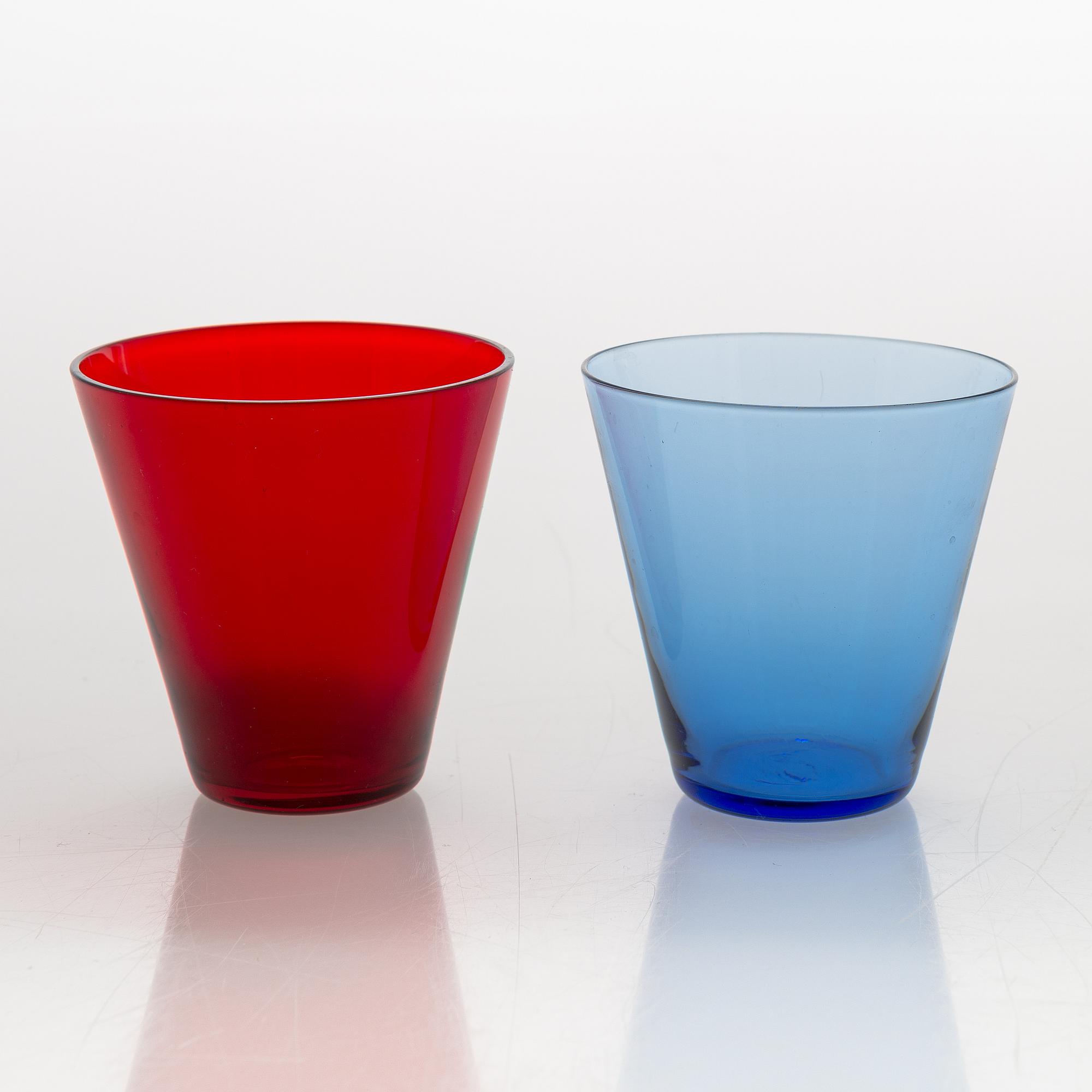 Kaj Franck, dricksglas, 16 st, "Kimara" 2744 och karaff, modell 1610, Nuutajärvi Notsjö 1950-60-tal.