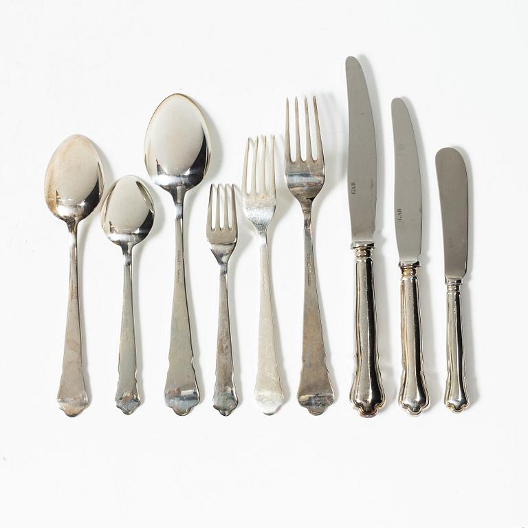 A Swedish silver cutlery, model 'Chippendale', including mark of Mema/GAB, Eskilstuna 2016 (31 pieces).