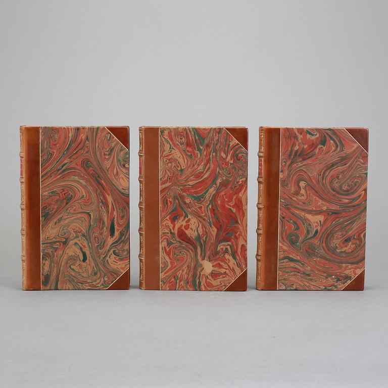 BÖCKER, 3 vol, "Fredmans epistlar" resp "Fredmans sånger" samt "Musiken till Epistlar resp sånger", Carl Michael Bellman.