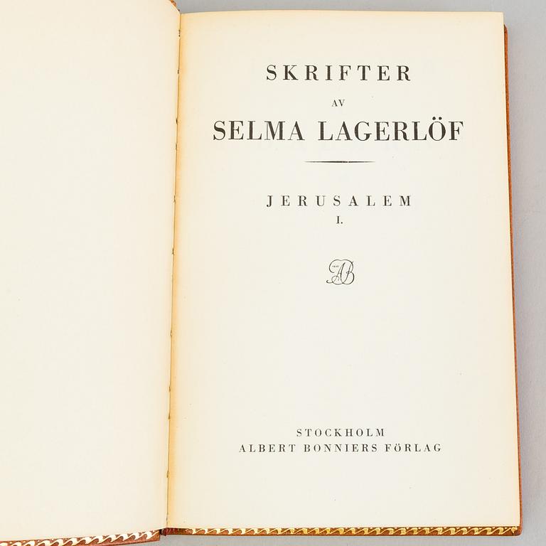 BÖCKER, 12 stycken, "Skrifter av Selma Lagerlöf", Albert Bonniers förlag 1940/50-tal.